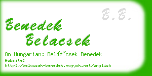 benedek belacsek business card